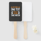Grappige Halloween DNA-test Heks Grafisch Handwaaier (Voorkant en achterkant)