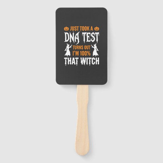 Grappige Halloween DNA-test Heks Grafisch Handwaaier (Voorkant)