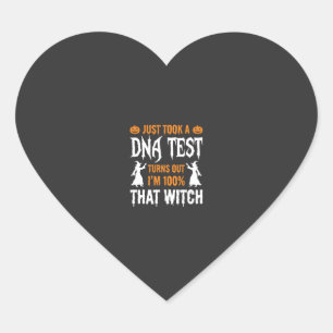 Grappige Halloween DNA-test Heks Grafisch Hart Sticker