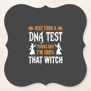 Grappige Halloween DNA-test Heks Grafisch Kartonnen Onderzetters