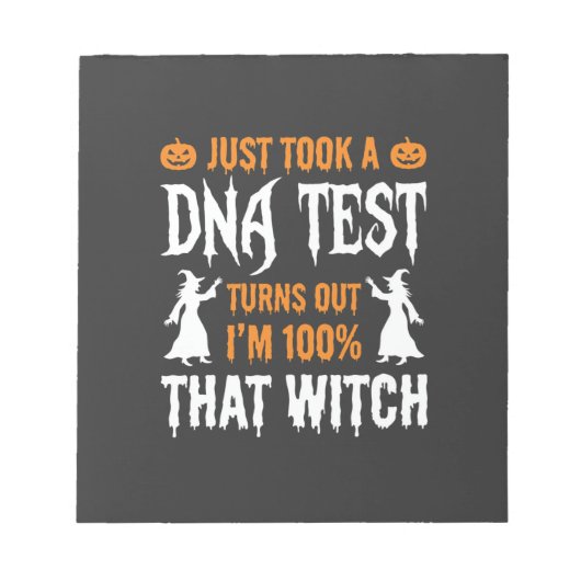 Grappige Halloween DNA-test Heks Grafisch Notitieblok (Voorkant)