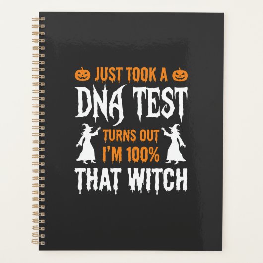 Grappige Halloween DNA-test Heks Grafisch Planner (Voorkant)