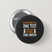 Grappige Halloween DNA-test Heks Grafisch Ronde Button 5,7 Cm (Voorkant /achterkant)