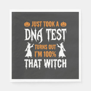 Grappige Halloween DNA-test Heks Grafisch Servet