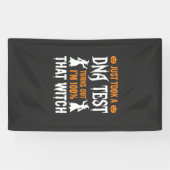 Grappige Halloween DNA-test Heks Grafisch Spandoek (Horizontaal)