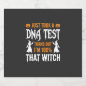 Grappige Halloween DNA-test Heks Grafisch Sparkling Wijnetiket (Enkel label)