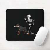 Grappige Halloween Doberman Nscher en Skeleton Muismat (Met muis)