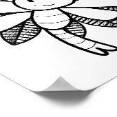 Grappige Halloween Dragonfly Kleurplaat Poster (Hoek)