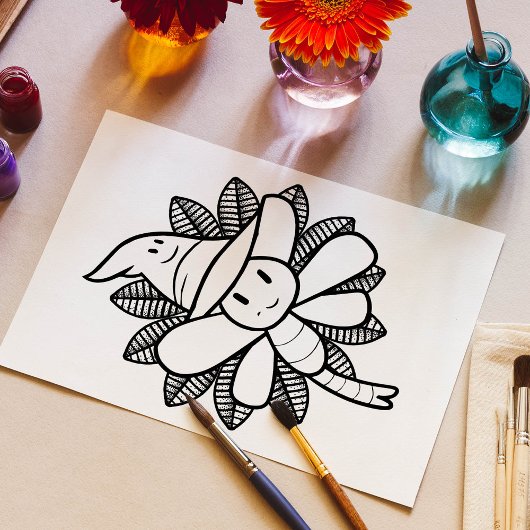 Grappige Halloween Dragonfly Kleurplaat Poster