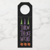 Grappige Halloween Drink up heksen Paarse groen Flessenhanger (Achterkant)