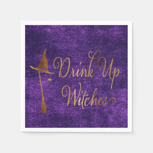 Grappige Halloween Drink up heksen Servet (Voorkant)