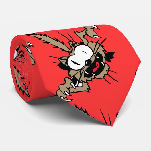 Grappige Halloween duivel kat cartoon Stropdas (Opgerold)