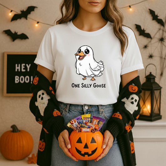 Grappige Halloween Een Gekke Gans Schattige Ghost  T-shirt