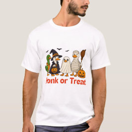 Grappige Halloween Eenden Familie T-Shirt 'Honk or