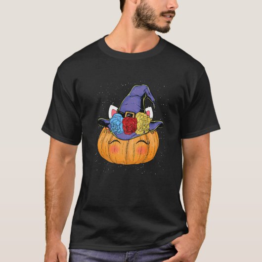 Grappige Halloween Eenhoorn Leuke Heks Pompoen Mei T-shirt (Voorkant)