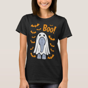Grappige Halloween Elephant Boo Ghost kostuumvleer T-shirt