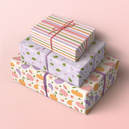 Grappige Halloween en Herfst Patterns Inpakpapier Vel