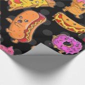 Grappige Halloween fastfood monsters Cadeaupapier (Hoek)