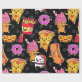 Grappige Halloween fastfood monsters Cadeaupapier (Vlak)