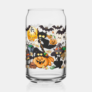 Grappige Halloween Feest met Katten Blikvorm Glas