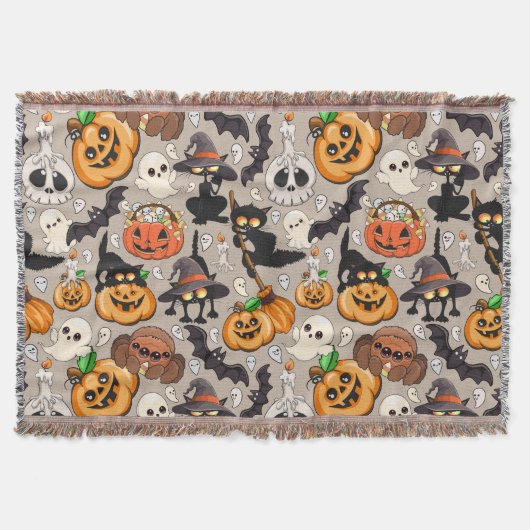 Grappige Halloween Feest met Katten Deken (Voorkant)