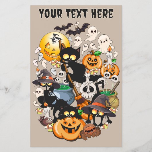 Grappige Halloween Feest met Katten Flyer (Voorkant)