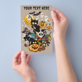 Grappige Halloween Feest met Katten Flyer (Hand)