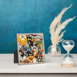 Grappige Halloween Feest met Katten Fotoplaat