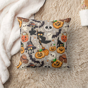 Grappige Halloween Feest met Katten Kussen