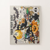 Grappige Halloween Feest met Katten Legpuzzel (Verticaal)