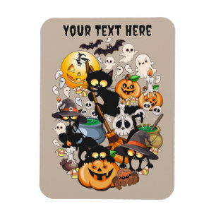 Grappige Halloween Feest met Katten Magneet