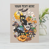 Grappige Halloween Feest met Katten Menu (Staand voorkant)