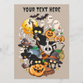 Grappige Halloween Feest met Katten Menu (Voorkant)