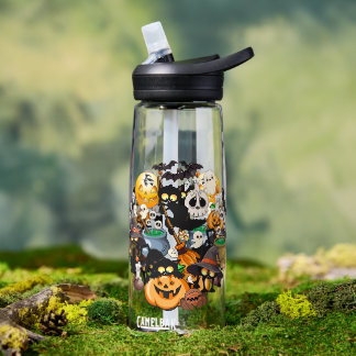 Grappige Halloween Feest met Katten Waterfles