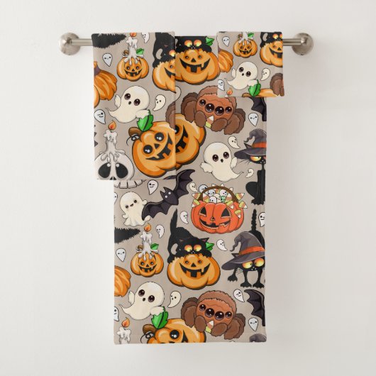 Grappige Halloween Feest voor Katten Bad Handdoek (Insitu)