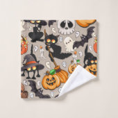 Grappige Halloween Feest voor Katten Bad Handdoek (Wasdoekje)