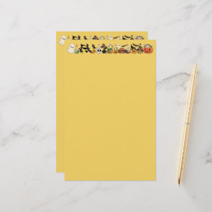 Grappige Halloween Feest voor Katten Briefpapier