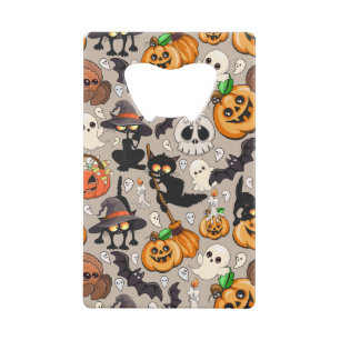 Grappige Halloween Feest voor Katten Creditkaart Flessenopener