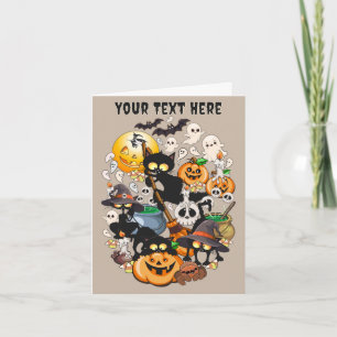 Grappige Halloween Feest voor Katten Feestdagen Kaart