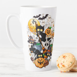Grappige Halloween Feest voor Katten Latte Mok