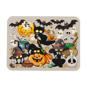 Grappige Halloween Feest voor Katten Magneet