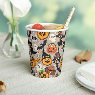Grappige Halloween Feest voor Katten Papieren Bekers