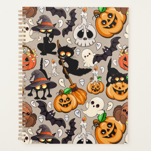 Grappige Halloween Feest voor Katten Planner (Voorkant)