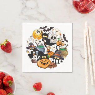 Grappige Halloween Feest voor Katten Servet
