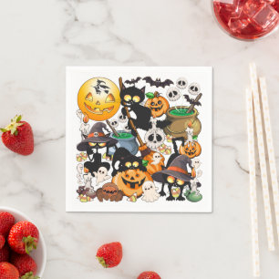 Grappige Halloween Feest voor Katten Servet