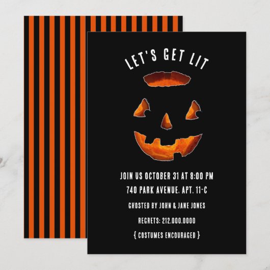 Grappige Halloween-feestuitnodigingen Kaart (Voorkant / Achterkant)