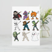 Grappige Halloween-figuren die dabben Kaart (Staand voorkant)