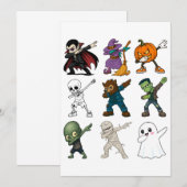 Grappige Halloween-figuren die dabben Kaart (Voorkant / Achterkant)