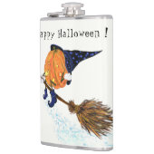 Grappige Halloween Flask Witch Pumpkin Vliegen Heupfles (Links)