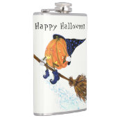 Grappige Halloween Flask Witch Pumpkin Vliegen Heupfles (Rechts)
